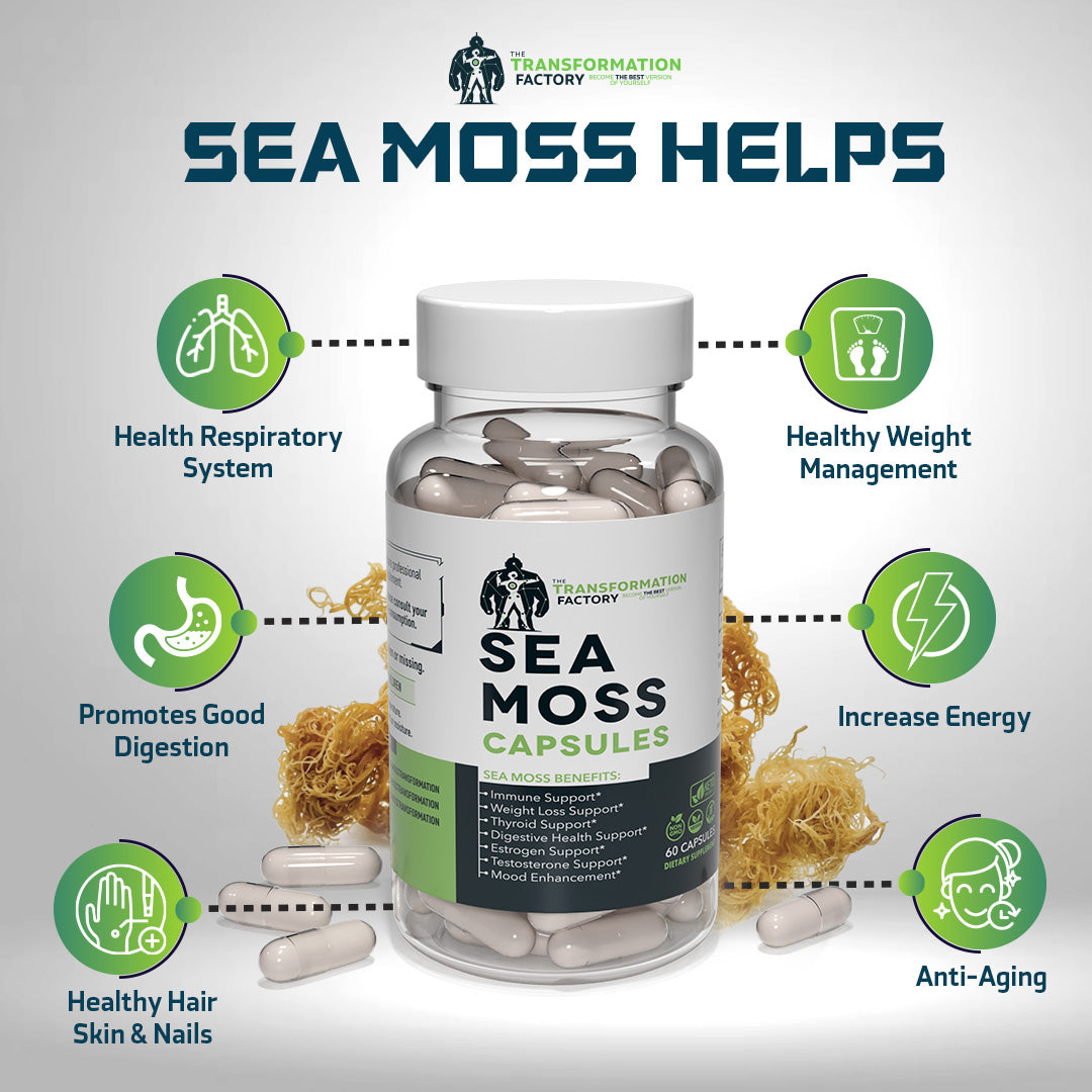Premium Purple Sea Moss Capsules - 30 Day Supply - Dr. Sebi Recommended