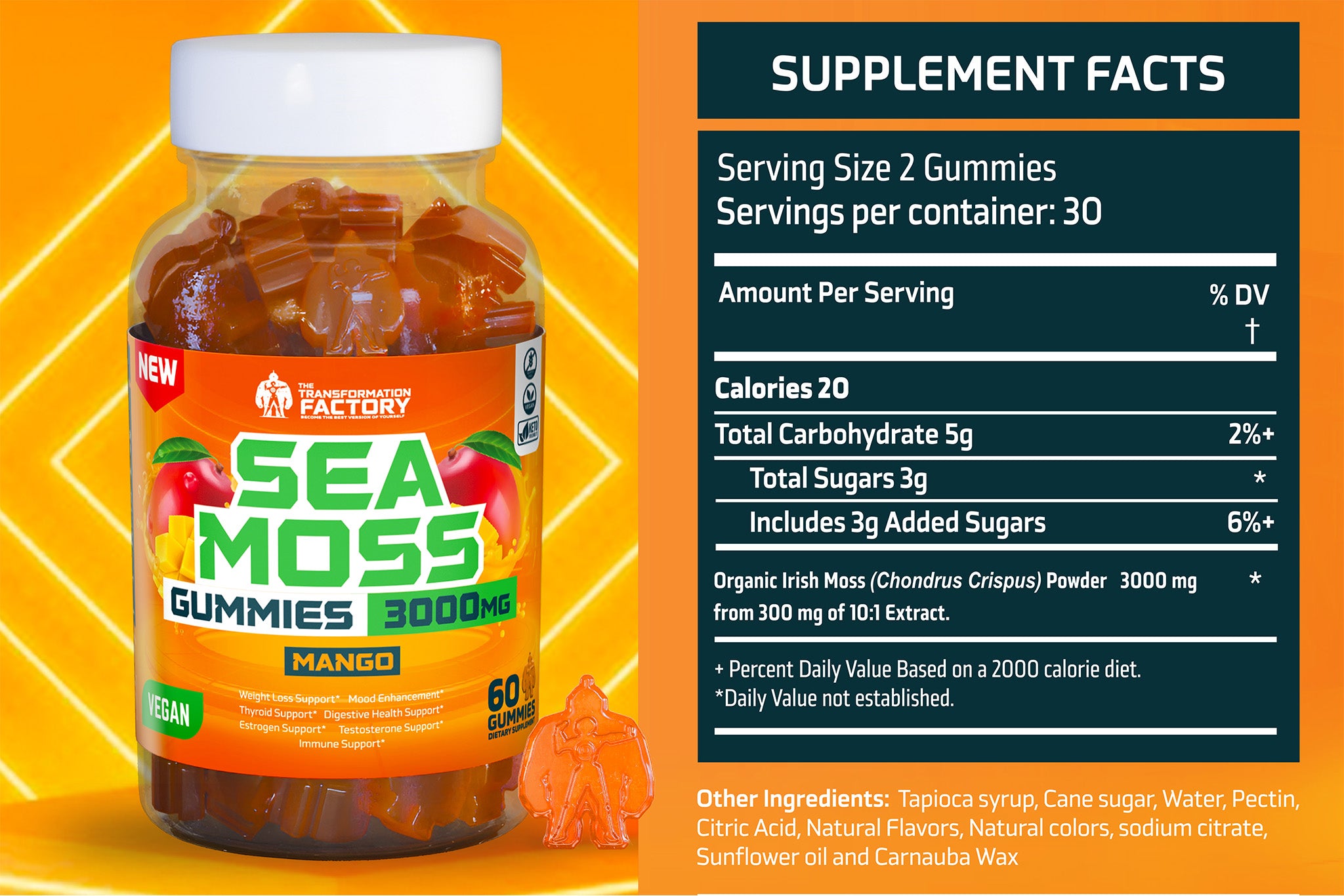 Delight Bundle - Mango, Pineapple & Strawberry Sea Moss Gummies - 3000Mg Per serving