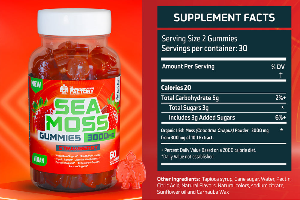 
                  
                    Load image into Gallery viewer, Strawberry Sea Moss Gummies  - 3000Mg Per serving
                  
                