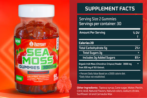 Strawberry Sea Moss Gummies  - 3000Mg Per serving