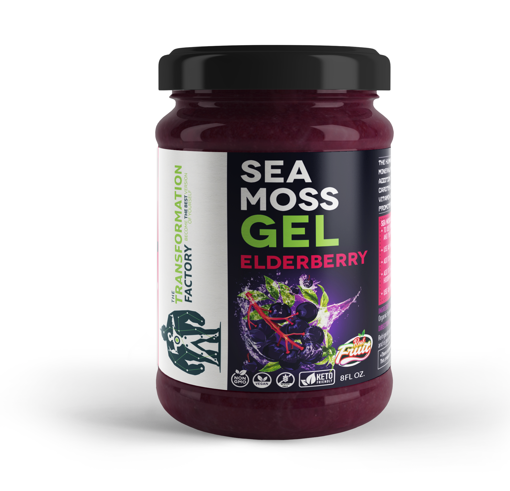 A jar of elderberry sea moss gel