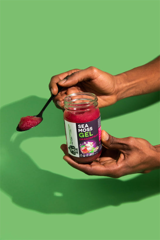 
                  
                    Load image into Gallery viewer, spoon-filled-with-dragon-fruit-sea-moss-gel
                  
                